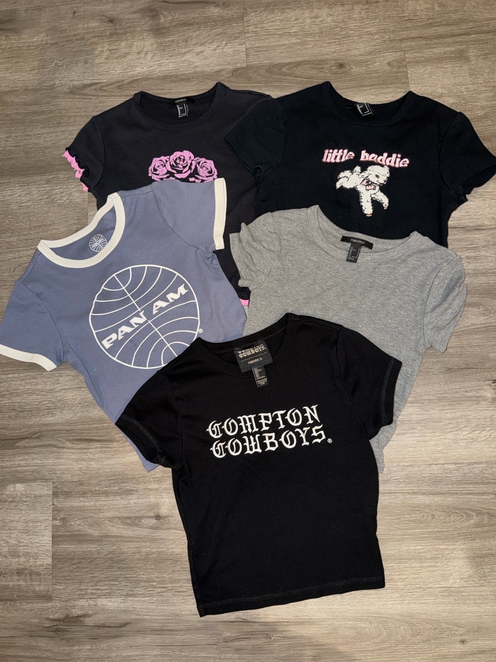 💜Firm Price💜5 pieces forever 21 baby Tee S size